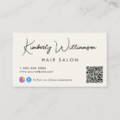 Signature Script QR Code Cream Visitekaartje (Voorkant)