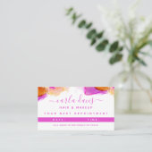 Signature Script roze Oranje Alcohol Ink Afsprakenkaartje (Staand voorkant)