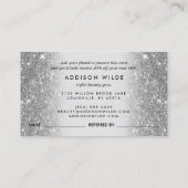 Signature Script Silver Glitter Modern Girly Aanbevelingskaartje (Achterkant)