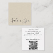 Signature Script Social Textured QR Code Salon Vierkante Visitekaartje (Voorkant / Achterkant)