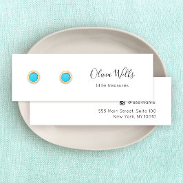 Signature Script Stud Earring Jewelry Display Kaar Mini Visitekaartjes