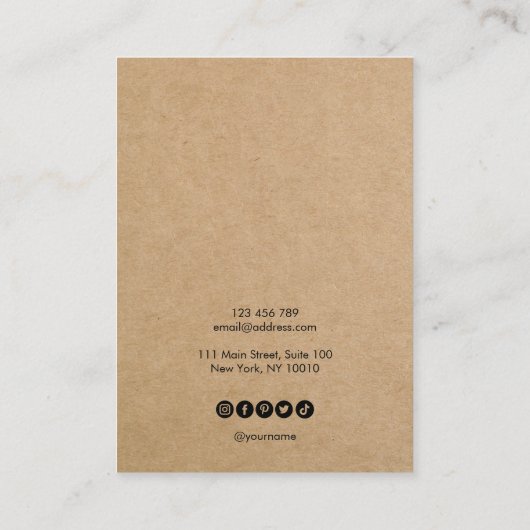 Signature Script Uw Logo Earring Display Kaart Visitekaartje (Achterkant)