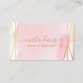 Signature Script Waterverf roze Gold geometric Visitekaartje (Voorkant)