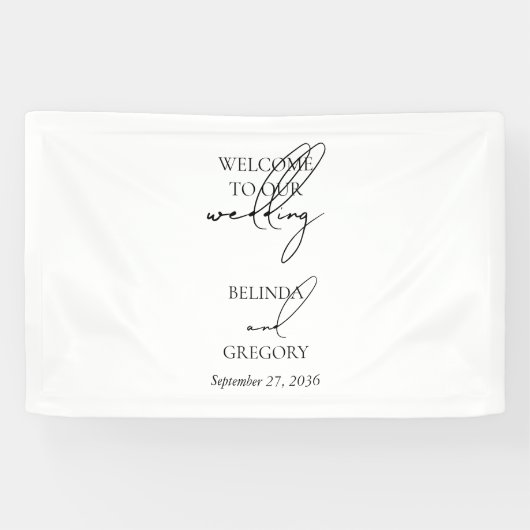 Signature Script Welcome Wedding Hanging Spandoek (Horizontaal)