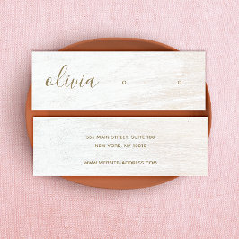 Signature Script White Wood Earring Display Mini B Visitekaartje