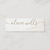 Signature Script White Wood Earring Display Mini Visitekaartje (Voorkant)