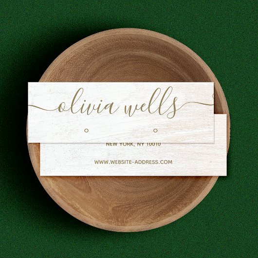 Signature Script White Wood Earring Display Mini Visitekaartje