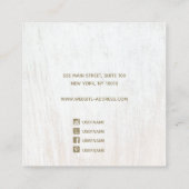 Signature Script White Wood Earring Display Square Vierkante Visitekaartje (Achterkant)