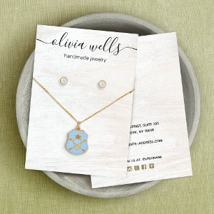 Signature Script White Wood Ketting Earning Visitekaartje