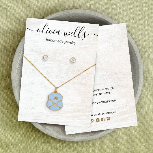 Signature Script White Wood Ketting Earning Visitekaartje