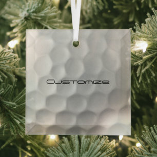 Signature Series Gepersonaliseerde Golfbal Cadeaus Glas Ornament