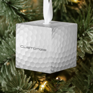 Signature Series Gepersonaliseerde Golfbal Cadeaus Kubus Ornament
