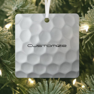Signature Series Gepersonaliseerde Golfbal Cadeaus Metalen Ornament