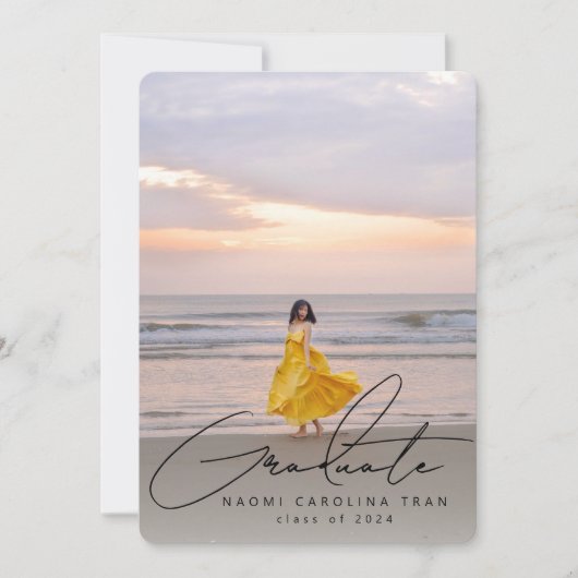 Signature Style Afstuderen Fotouitnodiging Kaart (Voorkant)