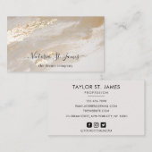 Signature Vintage Carte de visite beige or (Devant / Derrière)