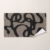 Signaux éloignés : Noir Abstrait et gris (Serviette à main)