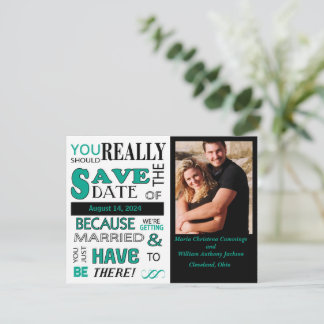 Signboard Bewaar de datum (Smaragd) Aankondiging