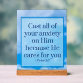 Signe acrylique 1 Pierre 5:7 (Neutre)