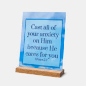 Signe acrylique 1 Pierre 5:7 (Angle)