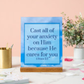 Signe acrylique 1 Pierre 5:7 (Mariage)