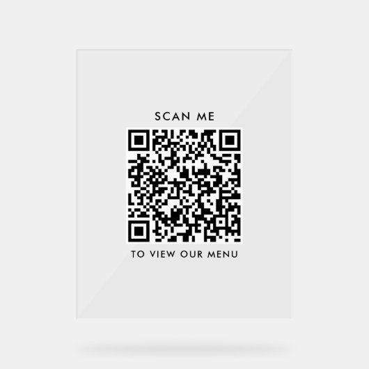 Signe acrylique de code QR - Menu Récupération mod (Recto)