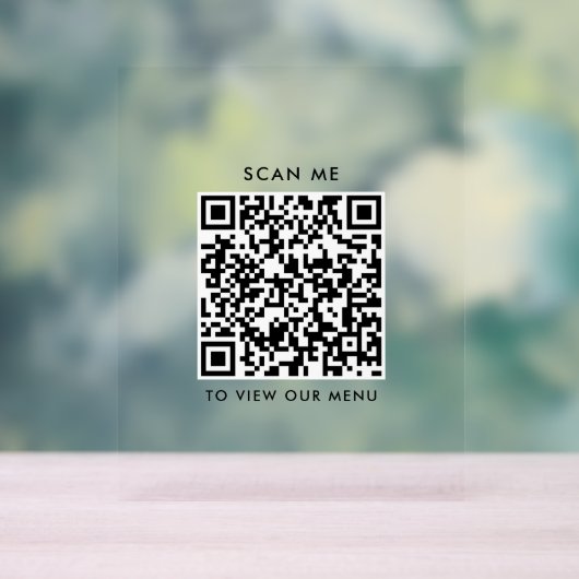 Signe acrylique de code QR - Menu Récupération mod (Neutre)