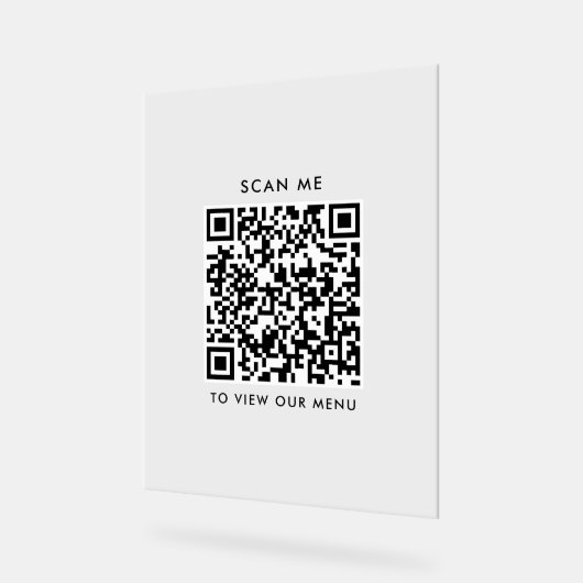Signe acrylique de code QR - Menu Récupération mod (Angle)