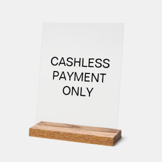 Signe acrylique pour paiement sans cachets seuleme