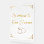 Signe acrylique simple Mariage de bienvenue (Angle)