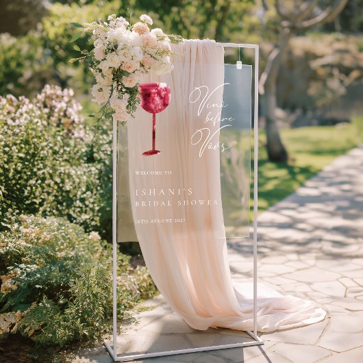 Signe acrylique Vino Avant Vows Fête des mariées