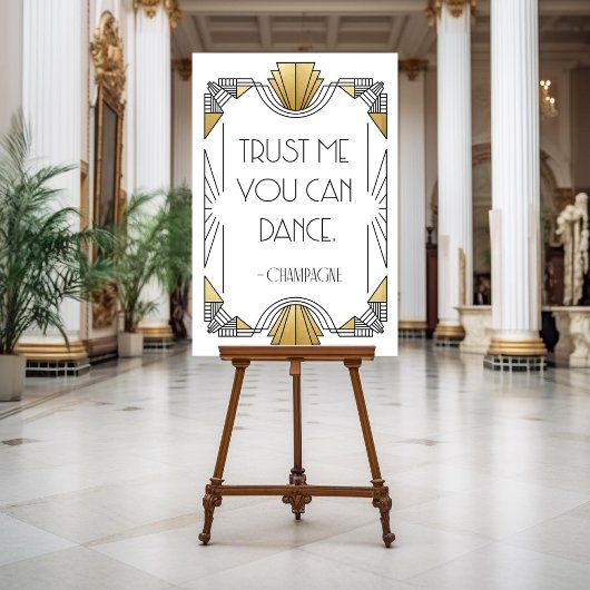 Signe Art déco blanc & or Faites-moi confiance