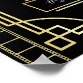 Signe Art Déco Mariage Photo Booth Gold Black Part (Coin)