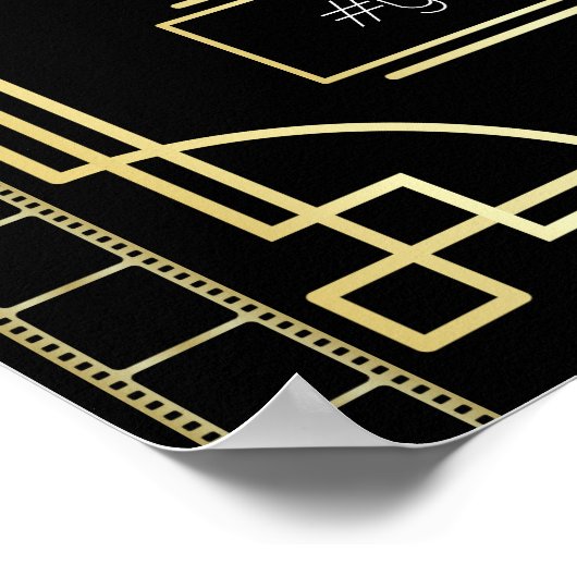 Signe Art Déco Mariage Photo Booth Gold Black Part (Coin)