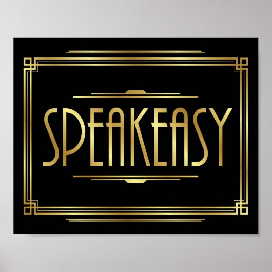 Signe Art Déco SPEAKEASY (Devant)