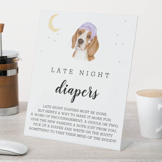 Signe Beagle d'aquarelle de nuit (In SItu)