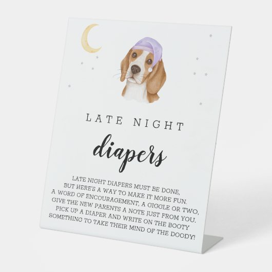 Signe Beagle d'aquarelle de nuit (Recto)