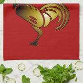 Signe chinois coq 2017 et serviette de calligraphi (Plié)