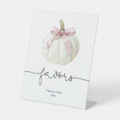 Signe citrouille & Pink Bow Faveurs | Baby shower  (Recto)