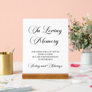 Signe commémoratif "In Love Memory" Script élégant