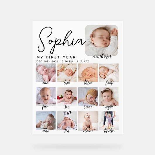 signe d'anniversaire, premier bébé imprimable (Recto)