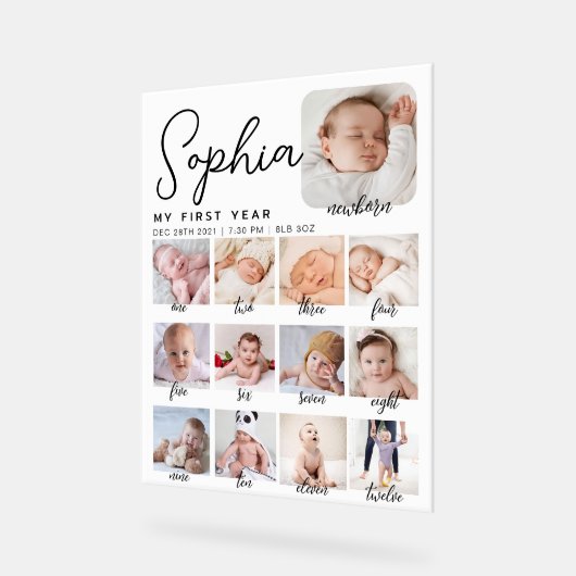 signe d'anniversaire, premier bébé imprimable (Angle)