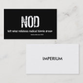 SIGNE D'ASSENTIMENT, cartes de visite (Devant / Derrière)