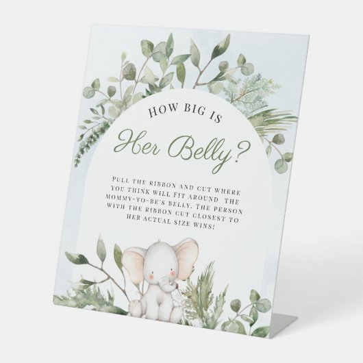 Signe de Baby shower éléphant de son ventre (Recto)