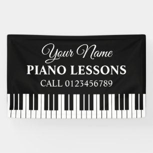 Signe de bannière des leçons de piano personnali