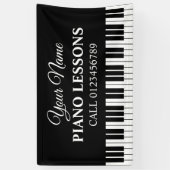 Signe de bannière des leçons de piano personnalisé (Vertical)