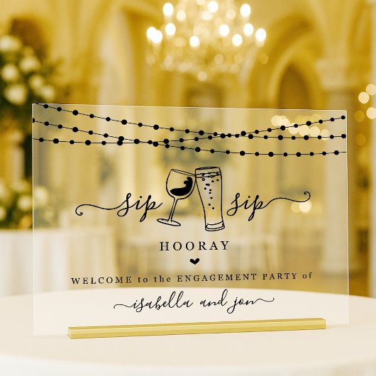 Signe de bienvenue amusant Sip Sip Hooray