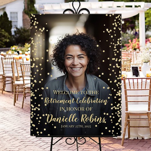 Signe de bienvenue de la fête de retraite avec pho