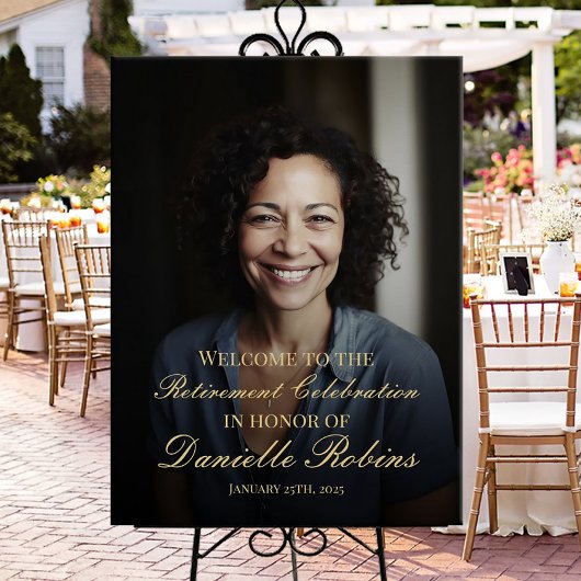 Signe de bienvenue de la fête de retraite avec pho