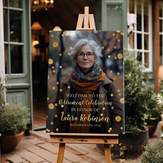 Signe de bienvenue de la fête de retraite avec pho