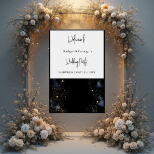 signe de bienvenue de mariage abstrait noir et giv